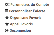 menu déroulant